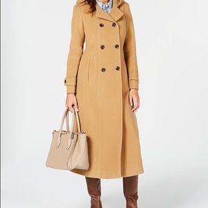 Double breasted hooded coat (Camel)